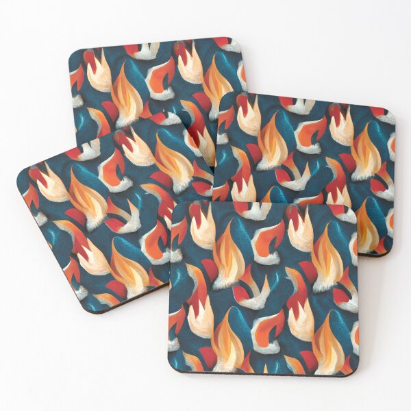 Item preview, Red And Blue Abstract Motif | Artistic Flames Repeating Pattern designed and sold by TMBTM.