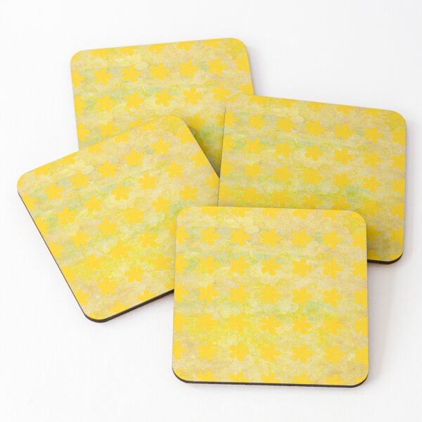 Item preview, Yellow Flower Pattern on Yellow-Green Background designed and sold by Beneficial Art.