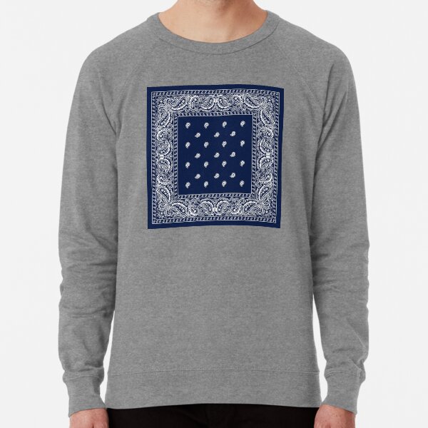 "Bandana Blue Paisley Bandana " Lightweight Sweatshirt for Sale by