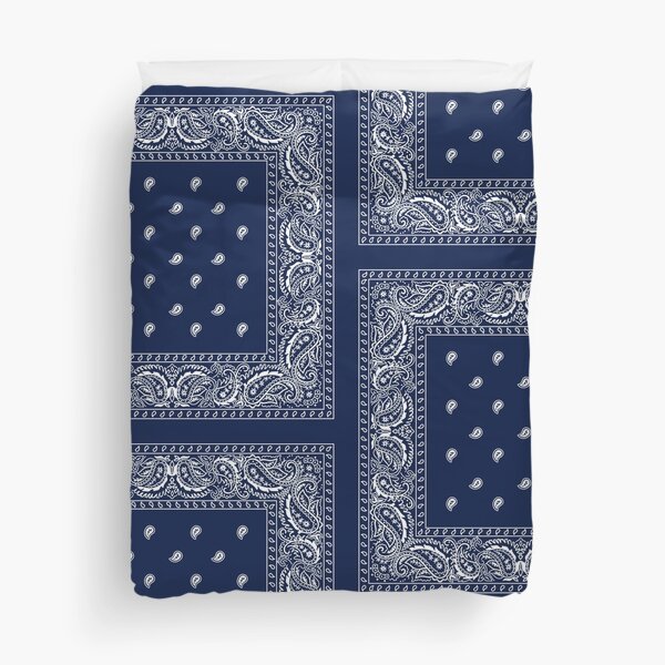 Bandana - Blue - Paisley Bandana Duvet Cover
