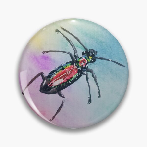 Item preview, Rainbow Metallic Tiger Beetle Acrylic Painting designed and sold by crystallinesoup.