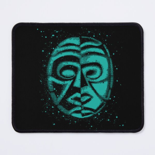 Item preview, Tribal yin yang face in teal green designed and sold by Anomalypark.
