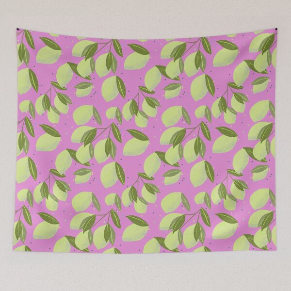 Item preview, Pastel Lemons on Bright Pink designed and sold by Jaima-OLoughlin.