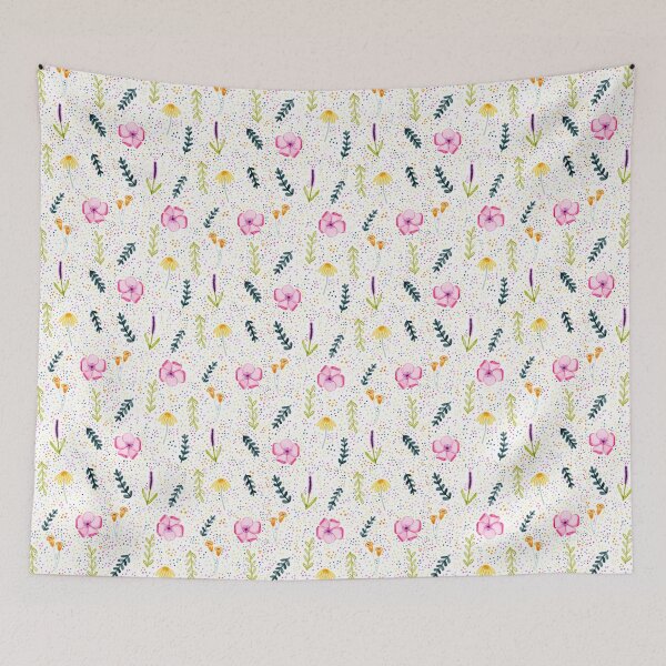 Item preview, Dotted and Hand Drawn Floral Pattern designed and sold by KRJ Design.