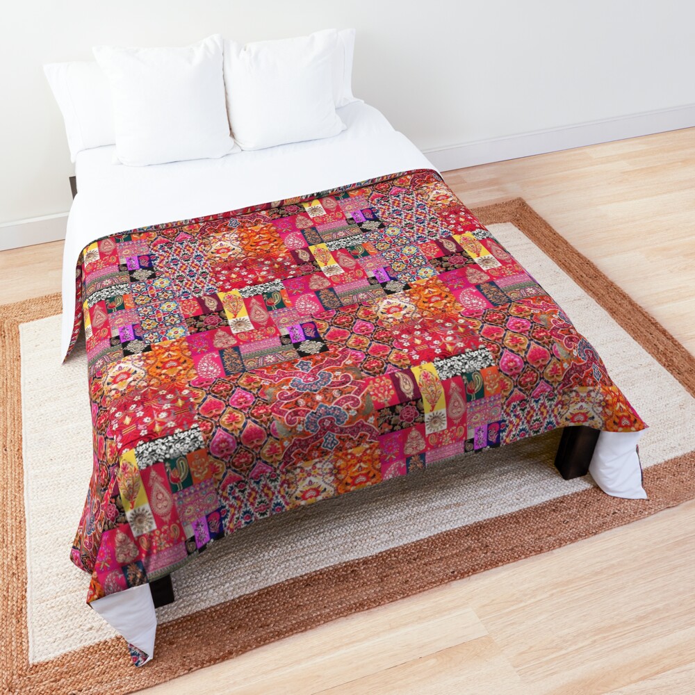 Heritage Oriental Traditional Moroccan Handmade Style Boho Color Palette Comforter