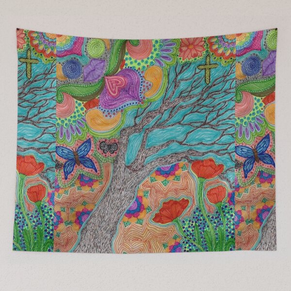 Item preview, Abstract Marker Art with Tree, “The View Within” designed and sold by LuvbuzzArt.