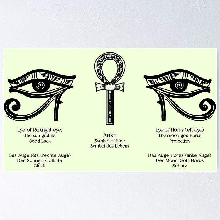 Egyptian symbol of life - Eye of Ra - Eye of Horus - Egyptian God of the sun  - The sun god Ra - Eye of Ra and Horus | Sticker