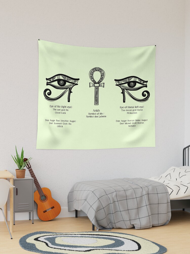 Egyptian symbol of life Eye of Ra Eye of Horus Egyptian God of the sun The sun god Ra Eye of Ra and Horus Tapestry