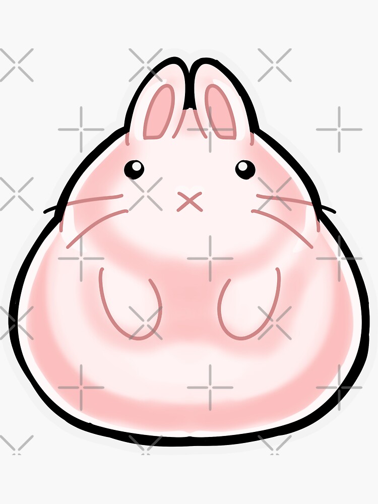 Chubby Pink Bunny Chonky Boi Sticker For Sale By Peachlovecraft Redbubble