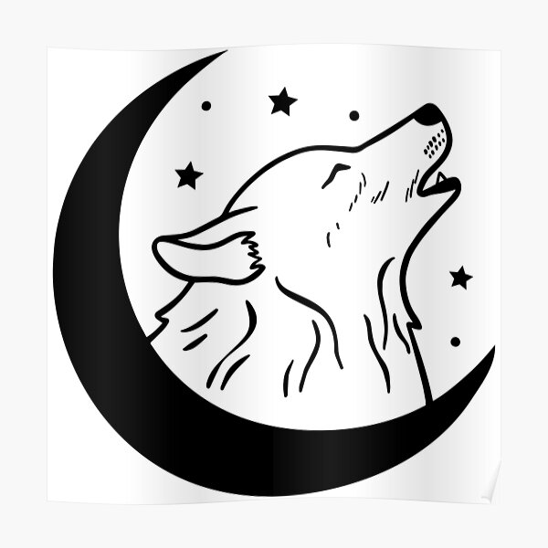 “wolf moon silhouette” Poster for Sale by SolArt88 | Redbubble