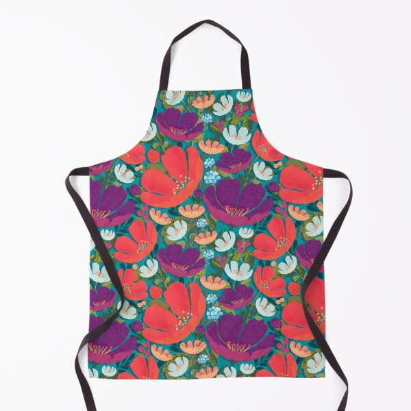 Item preview, Folksy bright florals on Turquoise designed and sold by ALEXIA SPEEKS.