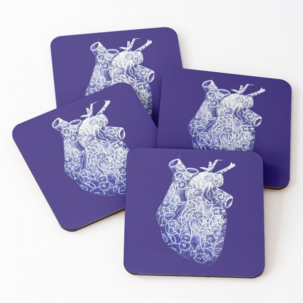 Item preview, Blue Porcelain Anatomical Heart - blue background designed and sold by Anna Effenberger Art.