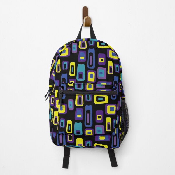 Item preview, Mid-Century Modern Colorful Lozenge Pattern No.1 Purple, Yellow, Blue, Black designed and sold by QuestingPixel.