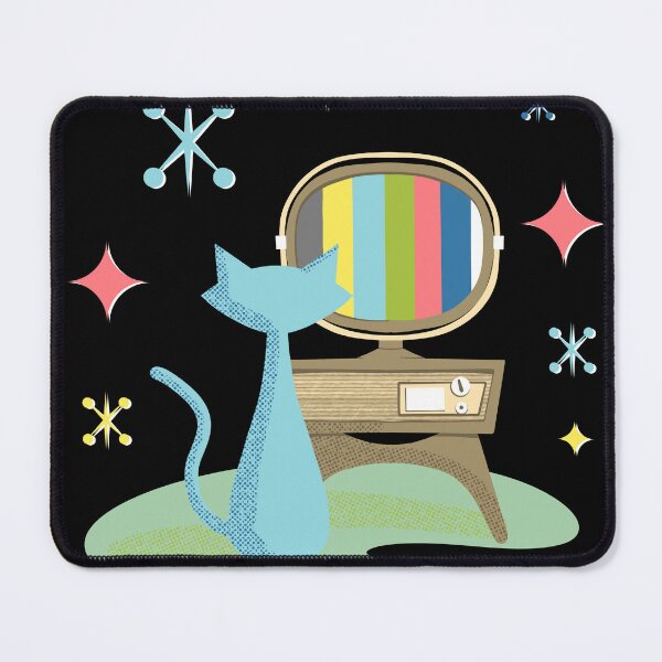 Item preview, Funny Atomic Cat Watching Retro Television with Vintage Vibes designed and sold by ksrogersdesigns.