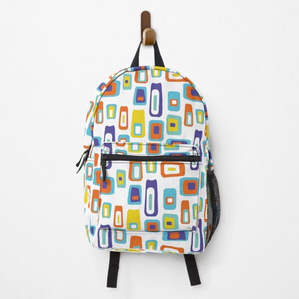 Item preview, Mid-Century Modern Colorful Lozenge Pattern No.1 Orange, Blue, Yellow, White designed and sold by QuestingPixel.