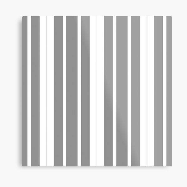 Monotone Gray Stripes Metal Print