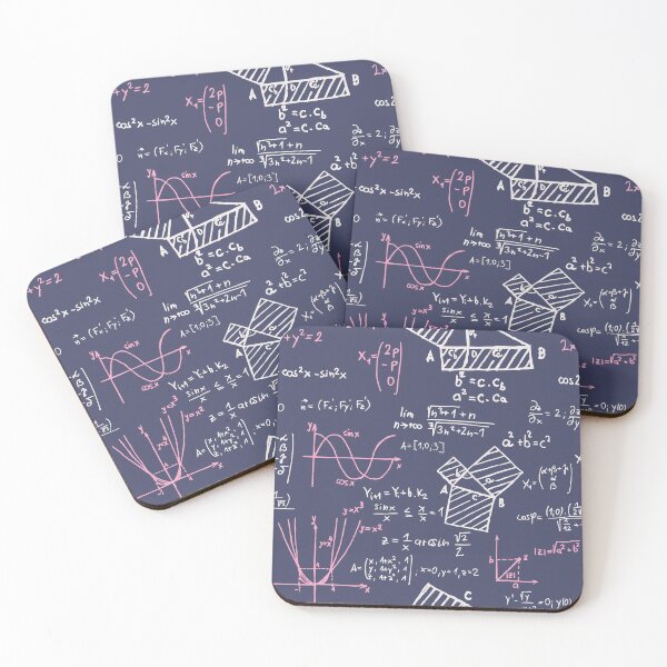 Item preview, Colorful Math Problems on Navy Chalkboard designed and sold by the-Nerdlings.