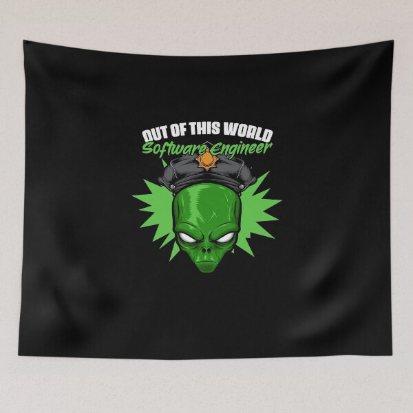 Item preview, Out Of This World Funny Alien Believer For Software Engineer designed and sold by Nessshirts.