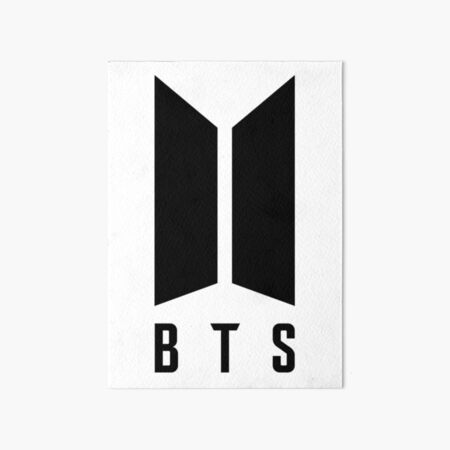 Bts logo (black/white) | Kpop Boy Band Bangtan Army K pop Art Board Print