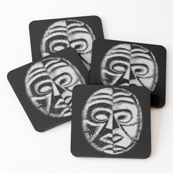 Item preview, Primitive art, yin yang mask design in grey designed and sold by Anomalypark.
