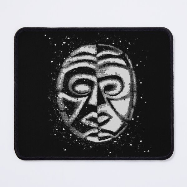 Item preview, Primitive art, yin yang mask design in grey designed and sold by Anomalypark.