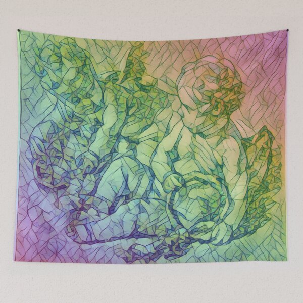 Item preview, Winged Putti with Flowers remade with Rainbow Colors designed and sold by FlippinTurtles.