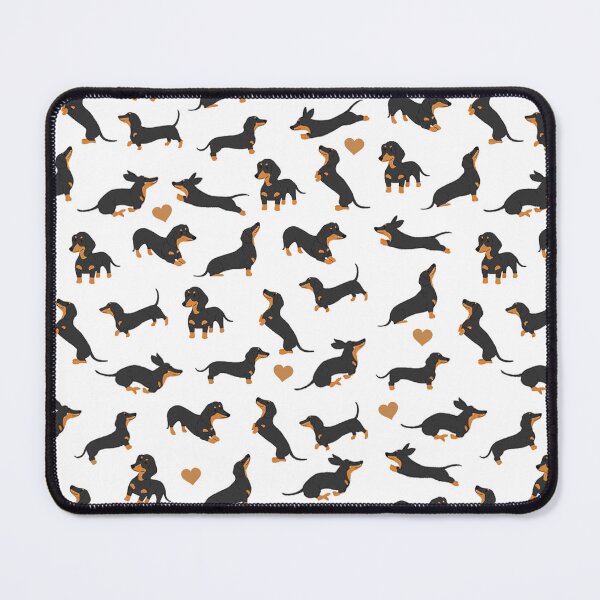Item preview, Dachshund wiener dog cartoon black and brown pattern  designed and sold by portrait4you.