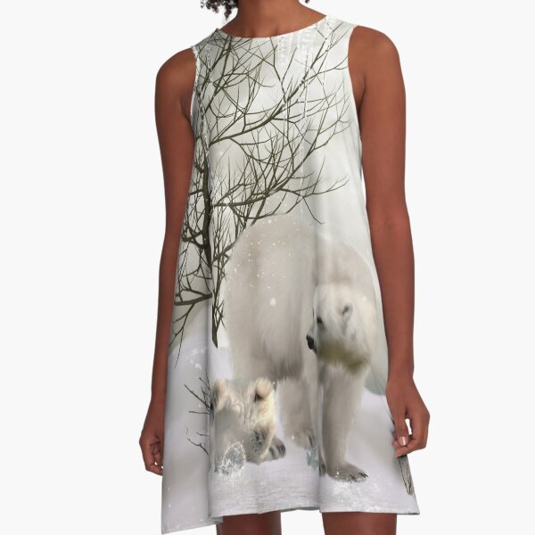 Awesome polar bear A-Line Dress