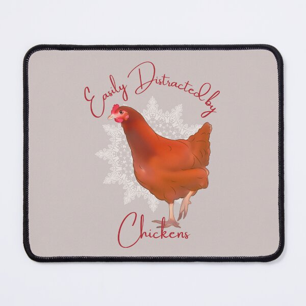 Item preview, Easily Distracted by Chickens, Pretty Hen, simple caricature of a beautiful Isa brown with red and pink tones designed and sold by Orianah.