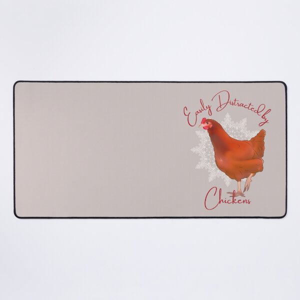 Item preview, Easily Distracted by Chickens, Pretty Hen, simple caricature of a beautiful Isa brown with red and pink tones designed and sold by Orianah.