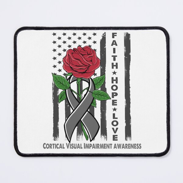 Item preview, Faith Hope Love Cortical Visual Impairment Awareness American Flag designed and sold by Kohend.