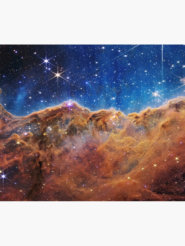 Thumbnail 3 of 3, Tapestry, Jame's Webb Space Telescope Cosmc Cliffs Carina Nebula designed and sold by AlexandrAIart.
