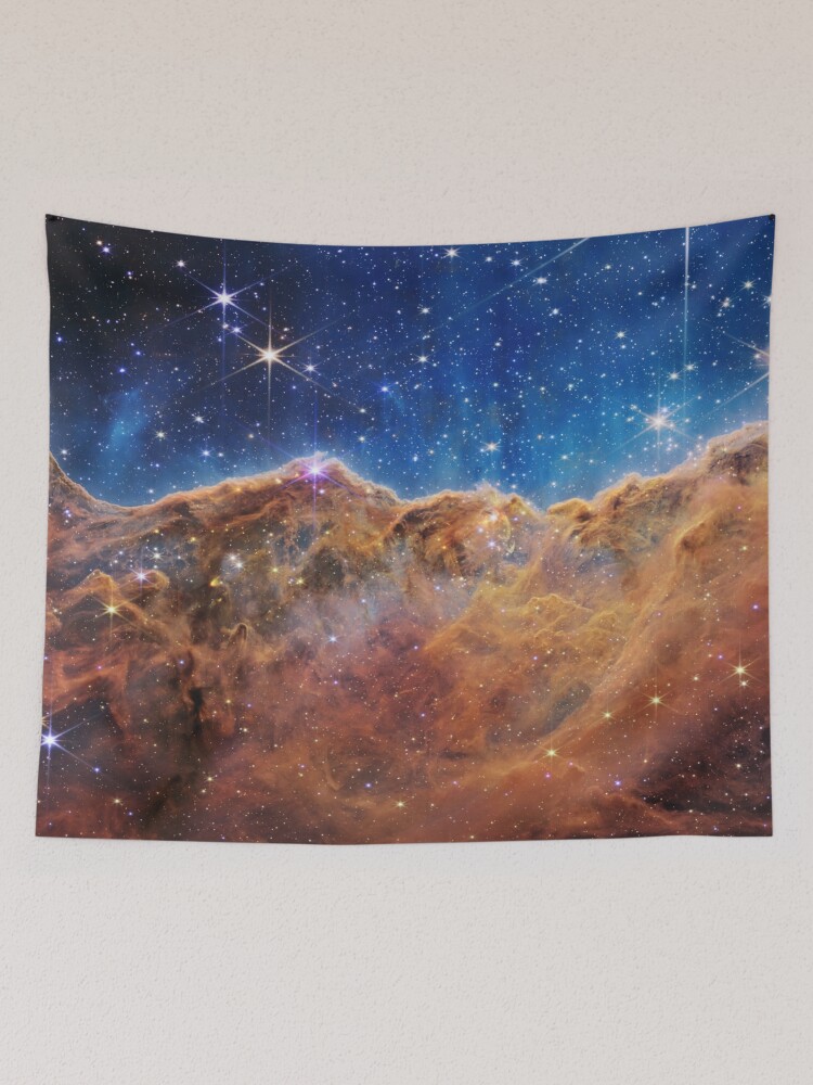 Thumbnail 2 of 3, Tapestry, Jame's Webb Space Telescope Cosmc Cliffs Carina Nebula designed and sold by AlexandrAIart.