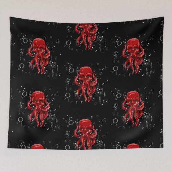 Item preview, Red Skullopuss with Bubbles designed and sold by Trinket-Trickster.