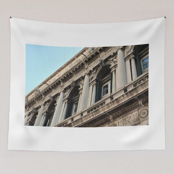 Item preview, Detail of facade from building from Piazza San Marco in Venice, Italy with white marble columns and arched windows designed and sold by oanaunciuleanu.