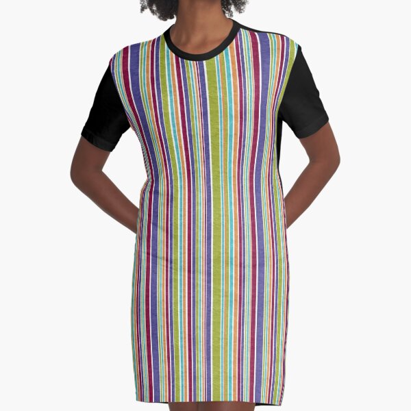 Multicolor vertical clearance striped dress