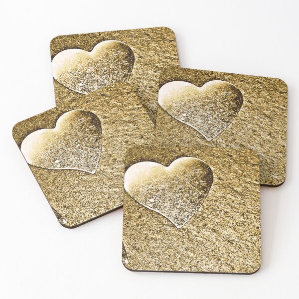 Item preview, Golden Heart - A piece of Heaven - Put on Love designed and sold by Ceramic Scripture.