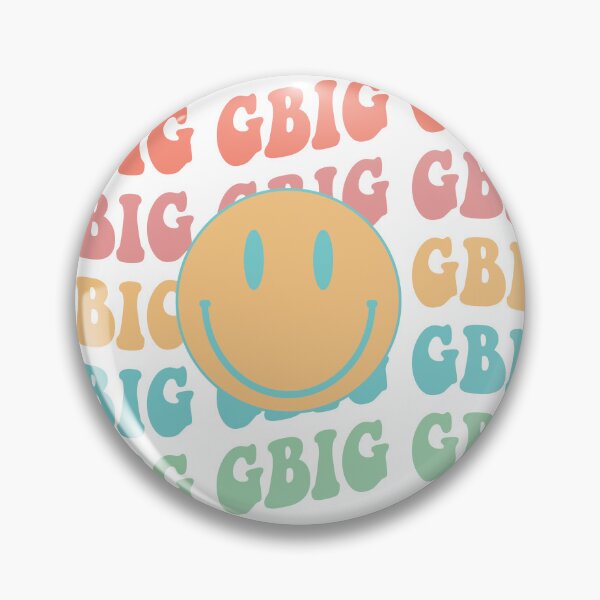 Item preview, gbig retro happy face, Little big reveal college sorority bid day  designed and sold by bigraydesigns.