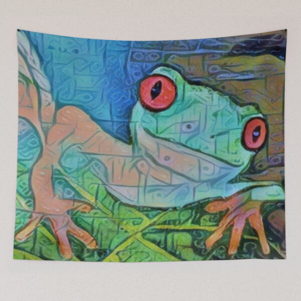 Item preview, GREEN TREE FROG designed and sold by lindosilks.