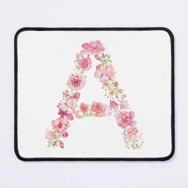 Item preview, Pastel Pink Watercolor Flower Monogram Letter A designed and sold by silviaol.