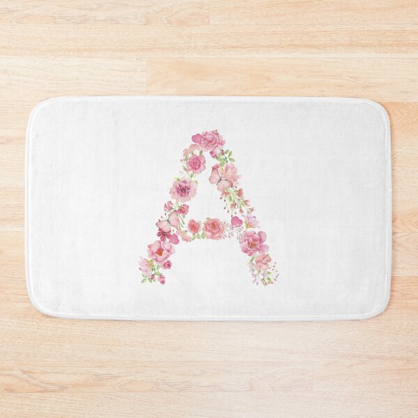 Item preview, Pastel Pink Watercolor Flower Monogram Letter A designed and sold by silviaol.
