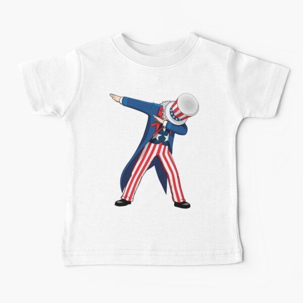 Divertido Dabbing Tío Sam 4 de julio T-shirt Camiseta para bebés
