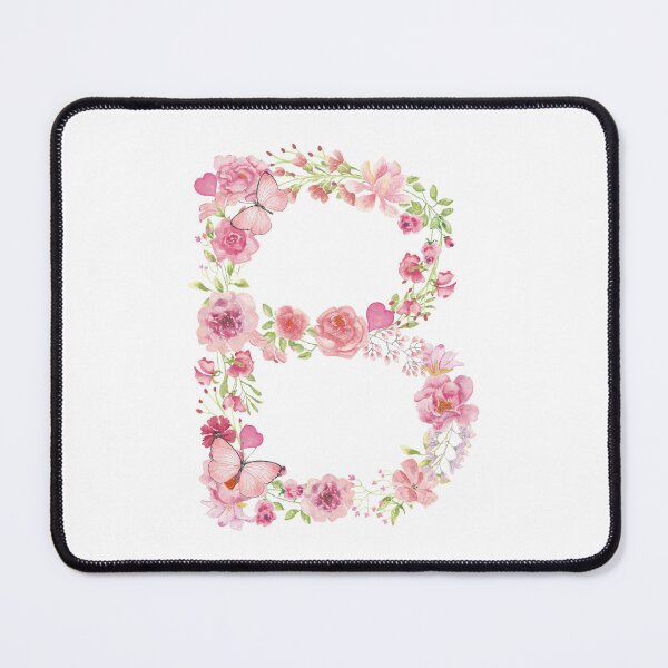 Item preview, Pastel Pink Watercolor Flower Monogram Letter B designed and sold by silviaol.