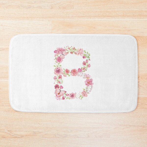 Item preview, Pastel Pink Watercolor Flower Monogram Letter B designed and sold by silviaol.
