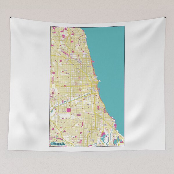 Item preview, Chicago Map - Cotton Candy designed and sold by bheberer.