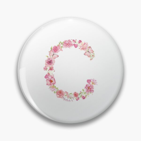 Item preview, Pastel Pink Watercolor Flower Monogram Letter C designed and sold by silviaol.