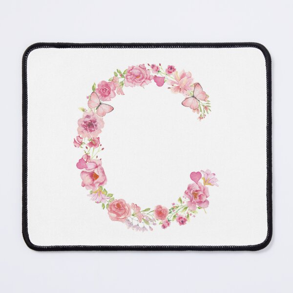 Item preview, Pastel Pink Watercolor Flower Monogram Letter C designed and sold by silviaol.