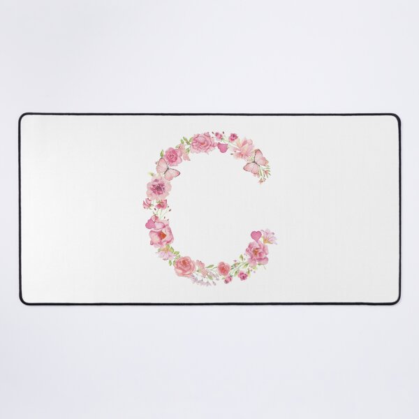 Item preview, Pastel Pink Watercolor Flower Monogram Letter C designed and sold by silviaol.