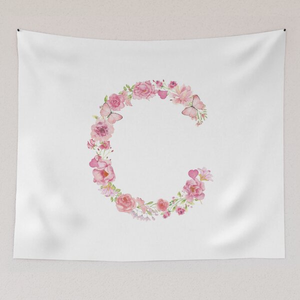 Item preview, Pastel Pink Watercolor Flower Monogram Letter C designed and sold by silviaol.
