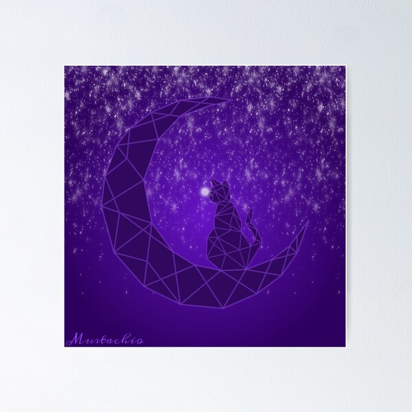 Item preview, Crescent Moon Cat designed and sold by Mustachio-Draws.